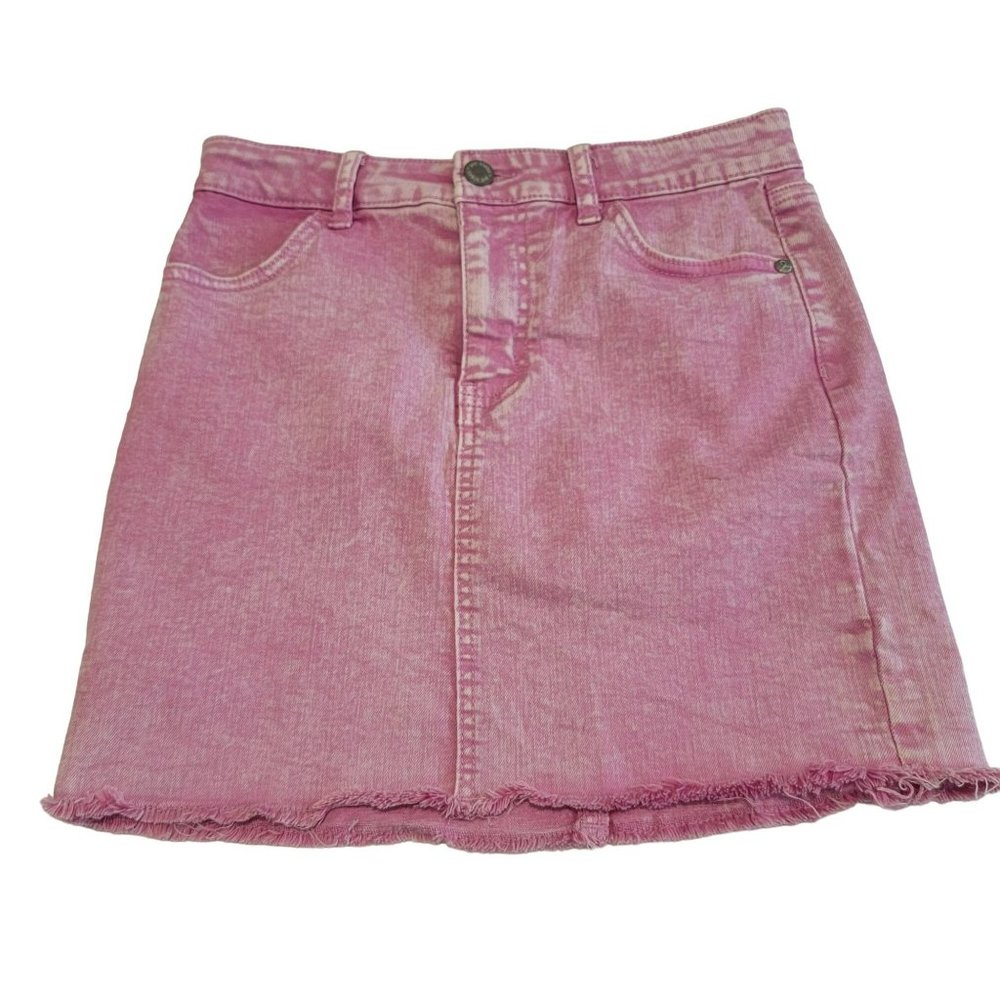 Art Class Girls Large (10/12) Pink Denim Skirt EUC